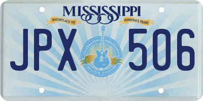 MS license plate JPX506