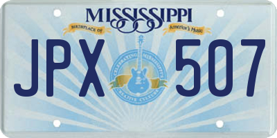 MS license plate JPX507
