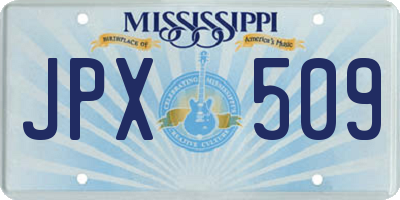 MS license plate JPX509