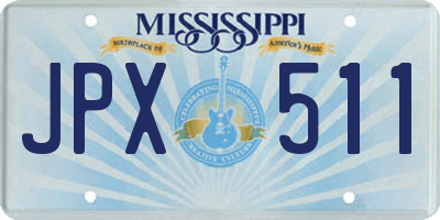 MS license plate JPX511