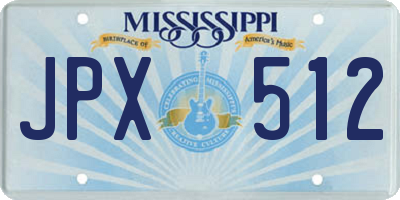 MS license plate JPX512