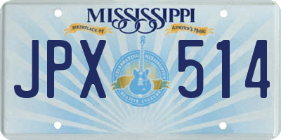 MS license plate JPX514
