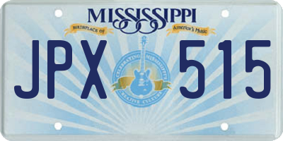 MS license plate JPX515