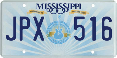 MS license plate JPX516