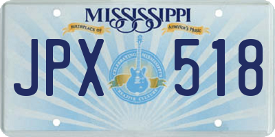 MS license plate JPX518