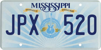 MS license plate JPX520