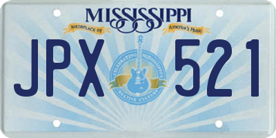 MS license plate JPX521