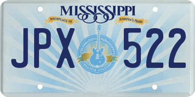 MS license plate JPX522