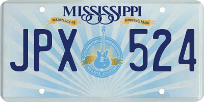 MS license plate JPX524