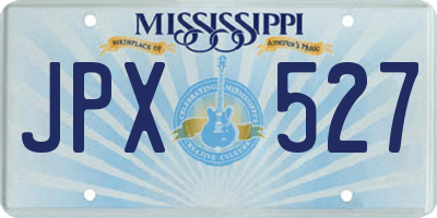 MS license plate JPX527