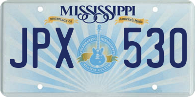 MS license plate JPX530