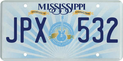 MS license plate JPX532