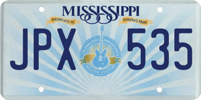 MS license plate JPX535