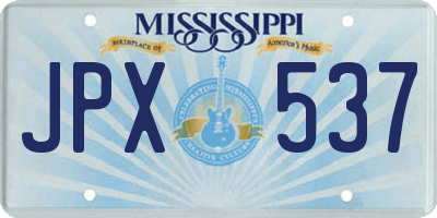 MS license plate JPX537