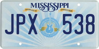 MS license plate JPX538