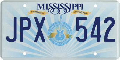 MS license plate JPX542