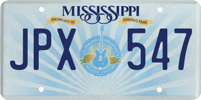 MS license plate JPX547