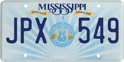 MS license plate JPX549
