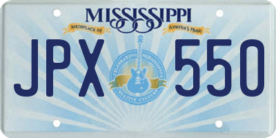 MS license plate JPX550