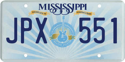 MS license plate JPX551