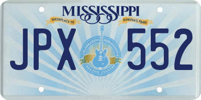 MS license plate JPX552
