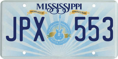 MS license plate JPX553