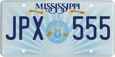 MS license plate JPX555