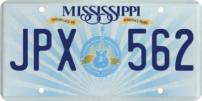 MS license plate JPX562