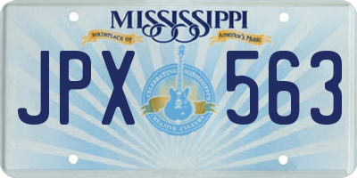 MS license plate JPX563