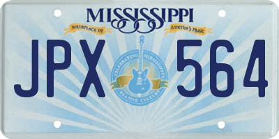 MS license plate JPX564