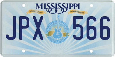 MS license plate JPX566