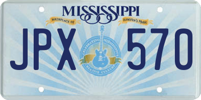 MS license plate JPX570