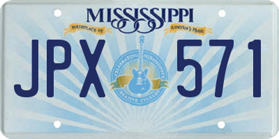 MS license plate JPX571
