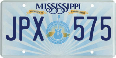 MS license plate JPX575