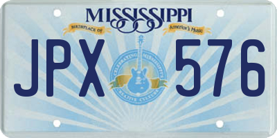 MS license plate JPX576