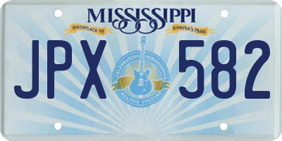 MS license plate JPX582