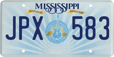 MS license plate JPX583