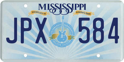 MS license plate JPX584