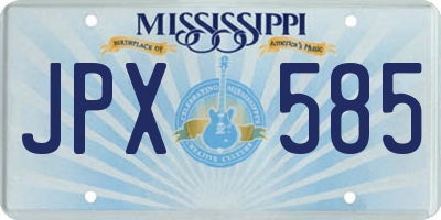 MS license plate JPX585