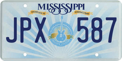 MS license plate JPX587