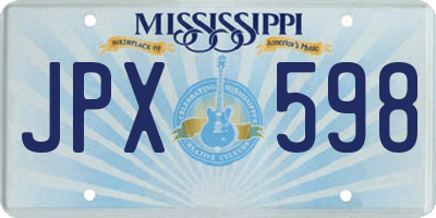 MS license plate JPX598