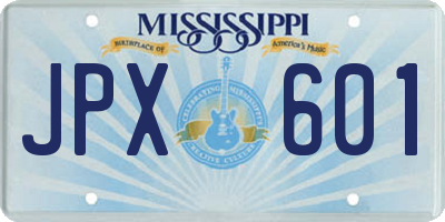 MS license plate JPX601