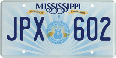 MS license plate JPX602
