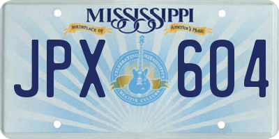 MS license plate JPX604