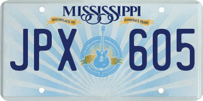 MS license plate JPX605