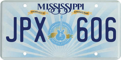 MS license plate JPX606