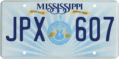 MS license plate JPX607