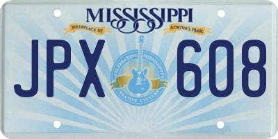 MS license plate JPX608