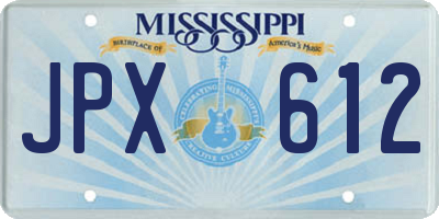 MS license plate JPX612