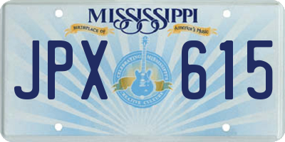 MS license plate JPX615